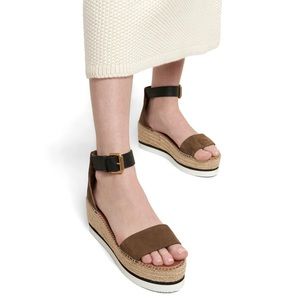 See by Chloé Suede Leather Wedge Sandals